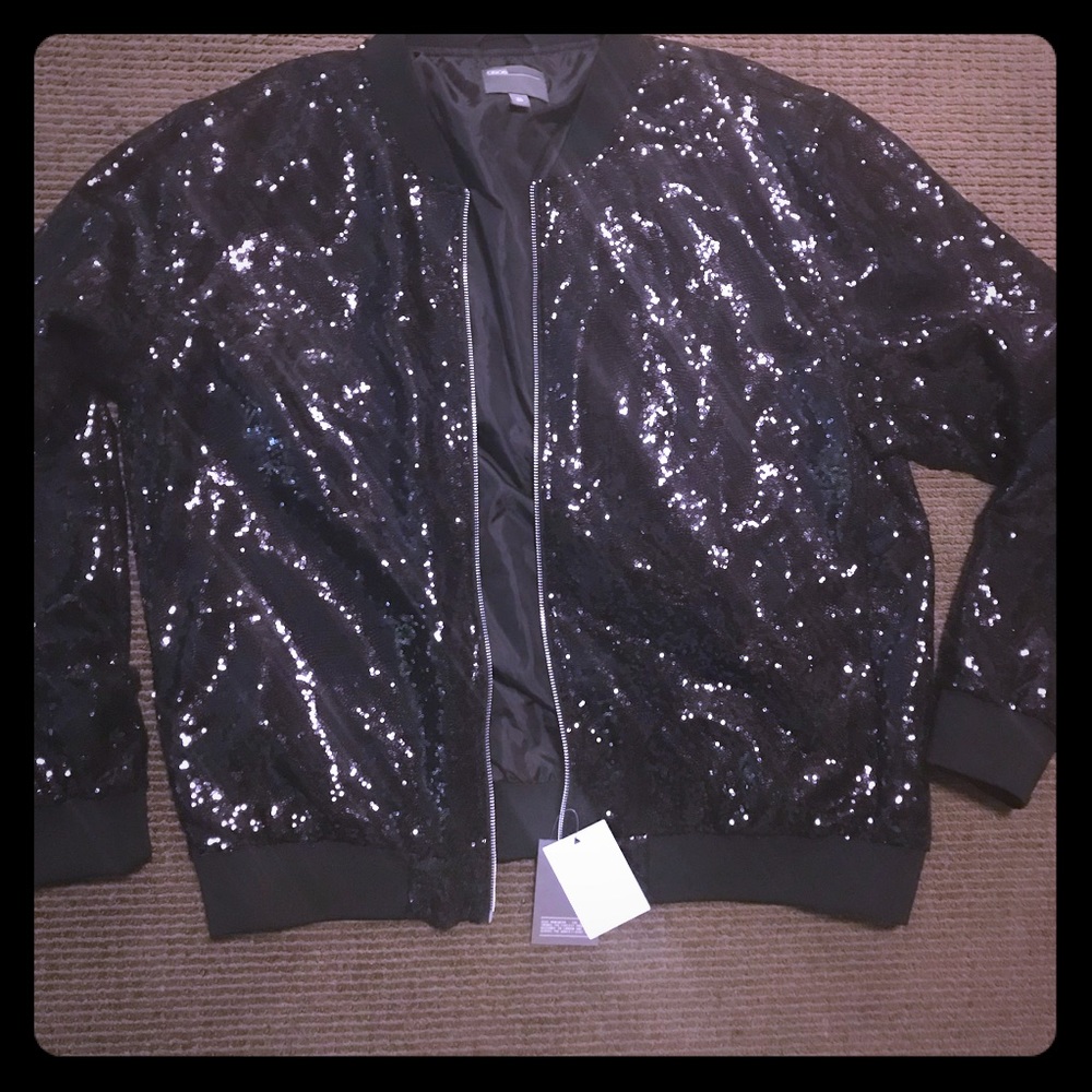Mens sequin bomber